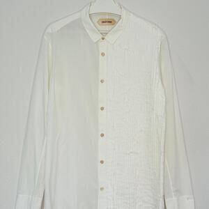 Ziggy Chen SS15 Button Up Shirt with Asymmetric Pleated Front Detail 50/L